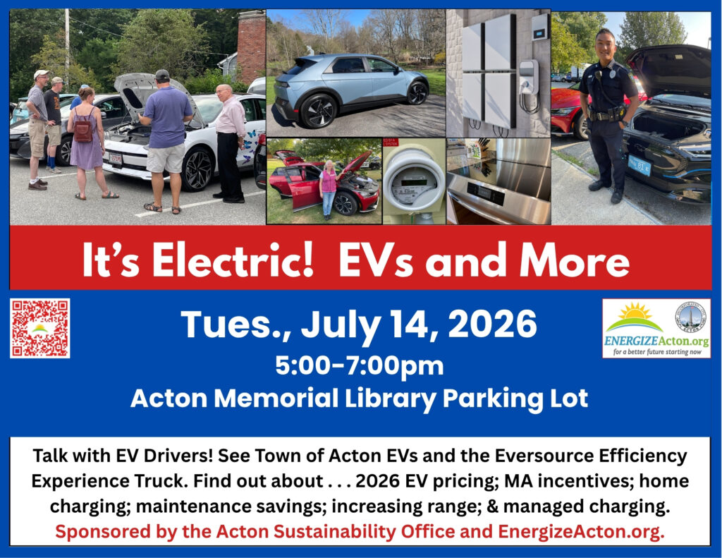 It’s Electric!  EVs, Your Home & More <span class="mmes-shared-tag">Shared From Energize Acton</span>